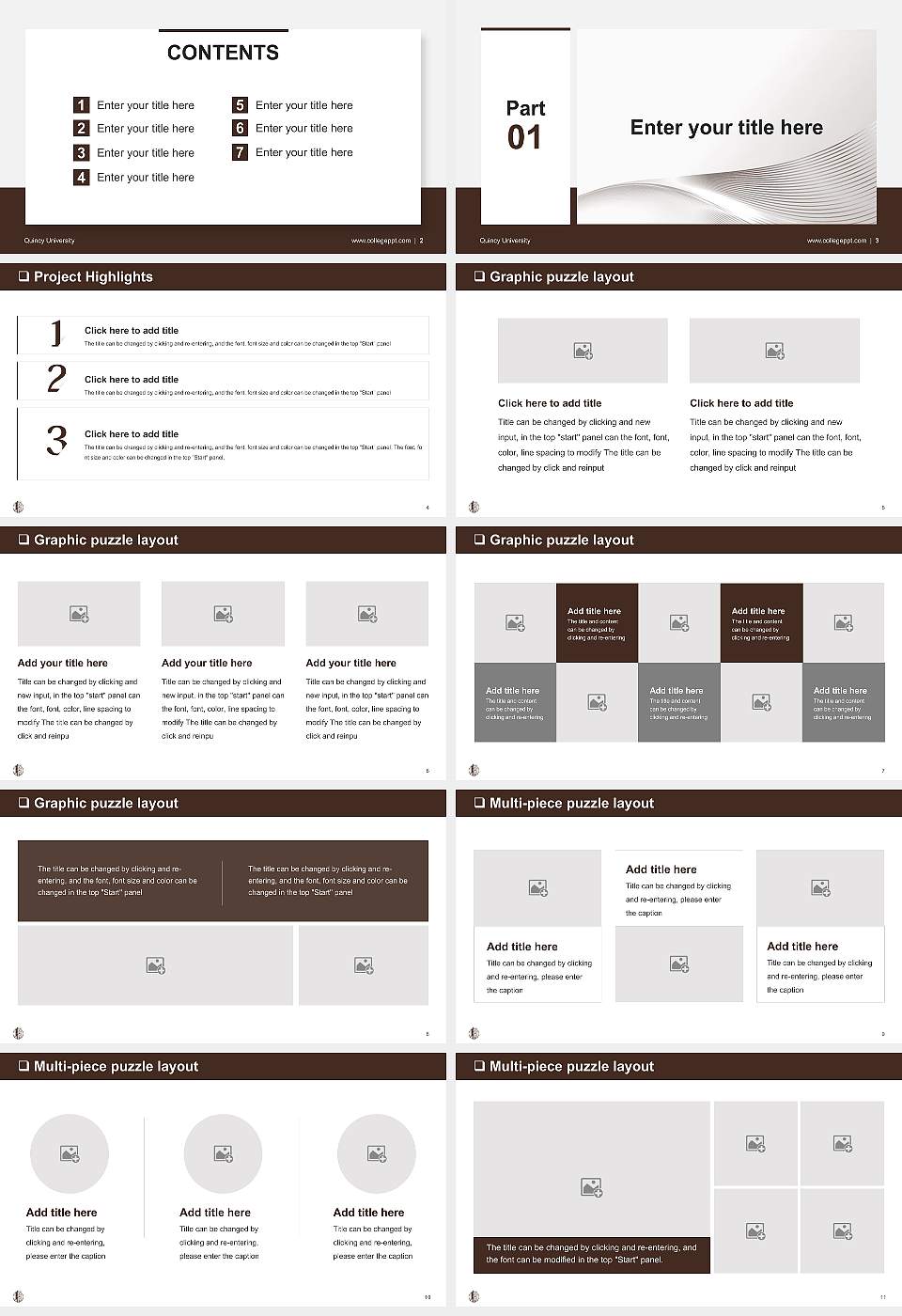 Quincy University General Purpose PPT Template16:9 ratio PPT effect preview image2