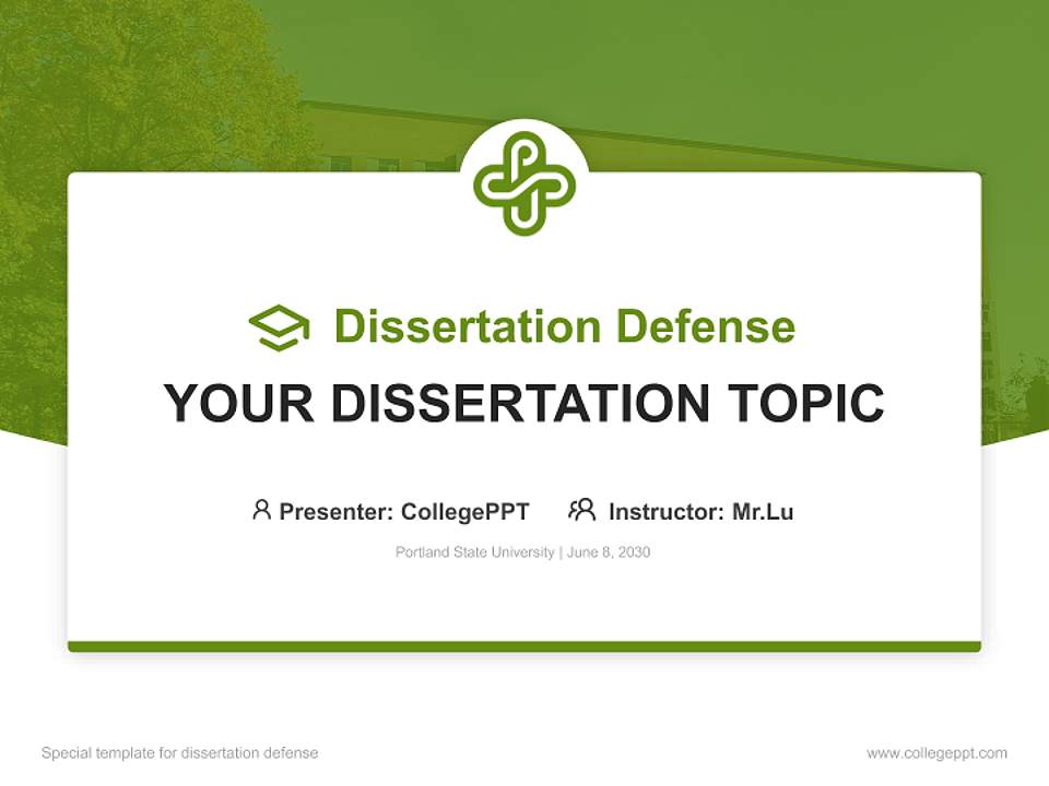 Portland State University Graduation Thesis Defense PPT Template4:3 ratio PPT effect preview image7