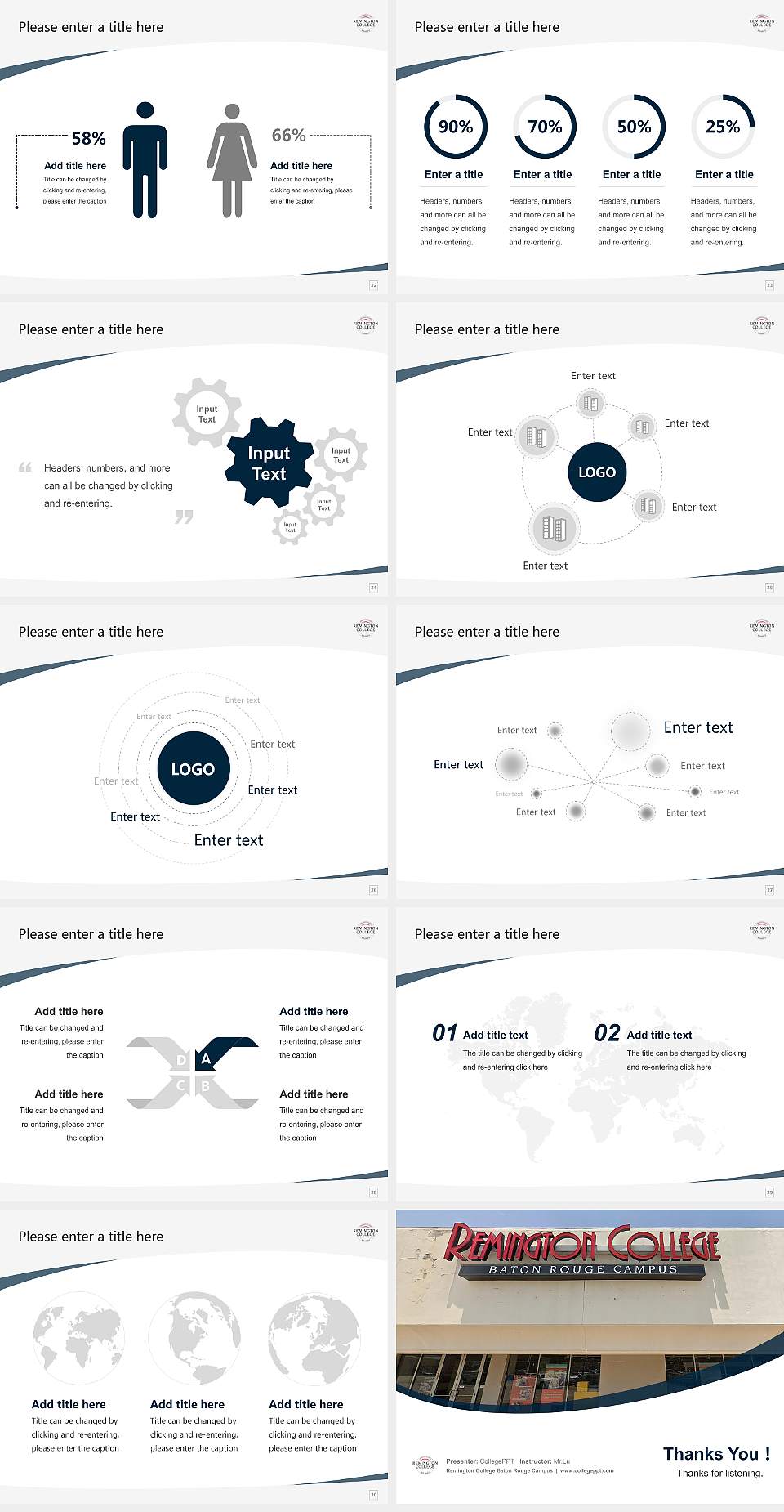Remington College Baton Rouge Campus Course/Courseware Creation PPT Template4:3 ratio PPT effect preview image4