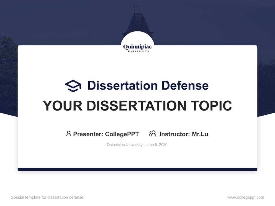 Quinnipiac University Graduation Thesis Defense PPT Template4:3 ratio PPT effect preview image7