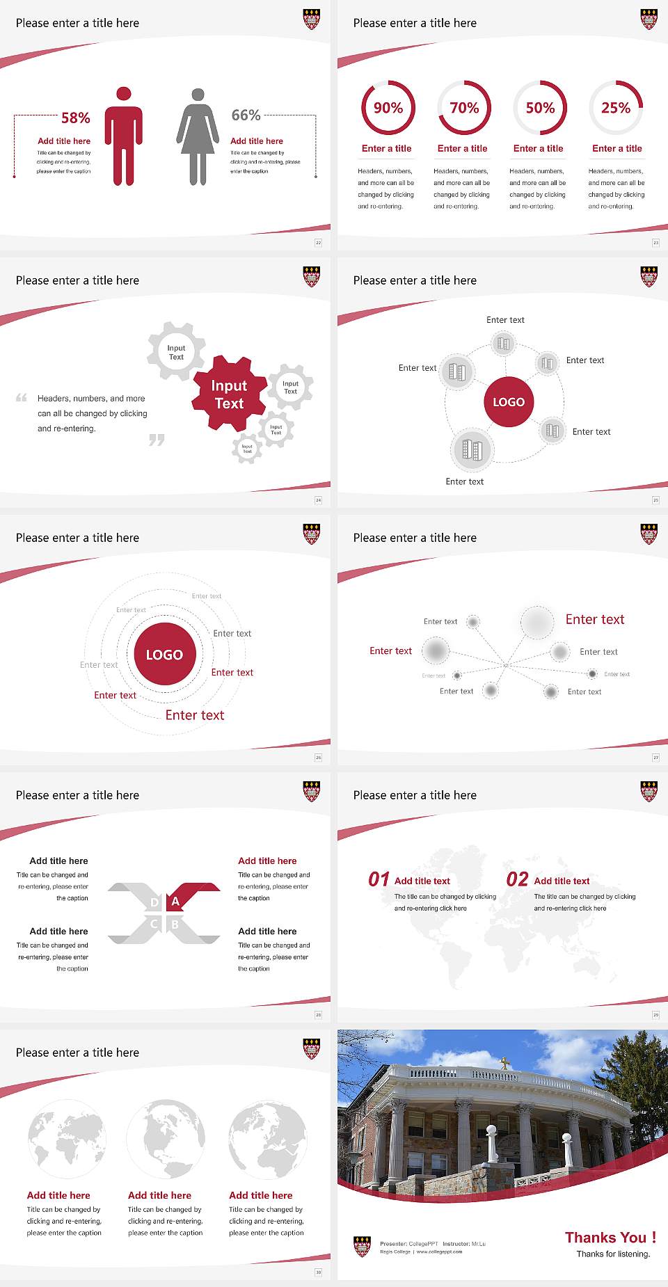 Regis College Course/Courseware Creation PPT Template4:3 ratio PPT effect preview image4