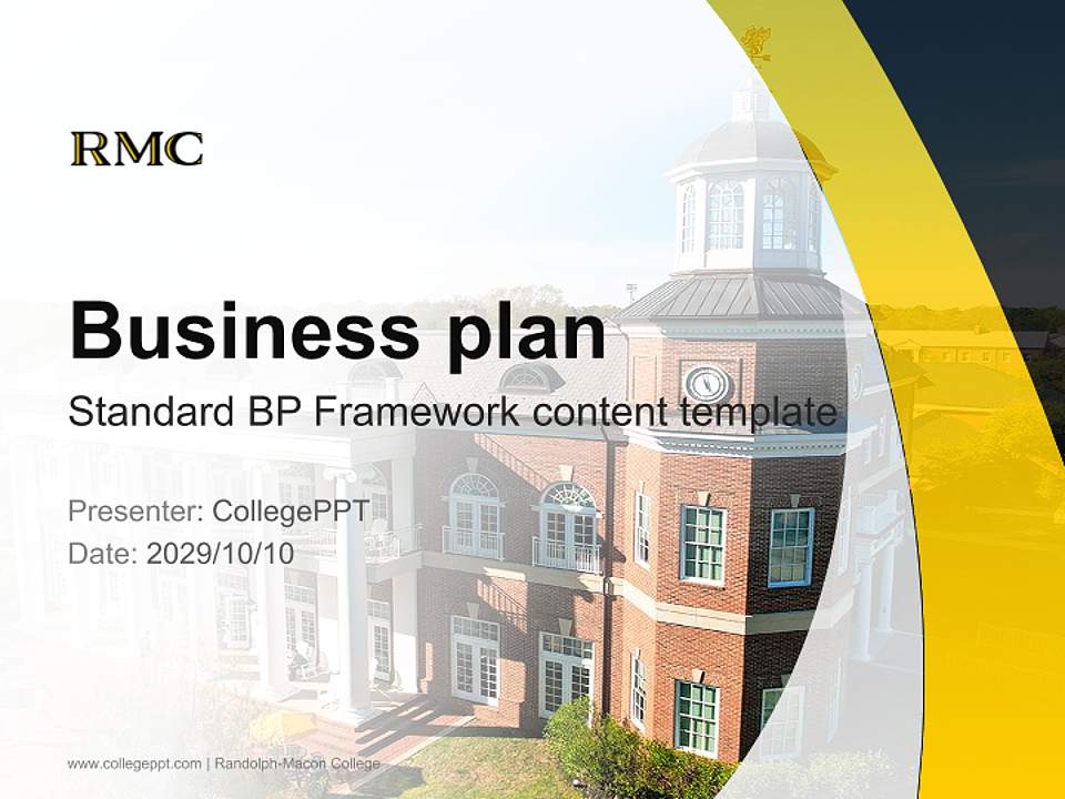 Randolph-Macon College Competition/Entrepreneurship Contest PPT Template4:3 ratio PPT effect preview image9