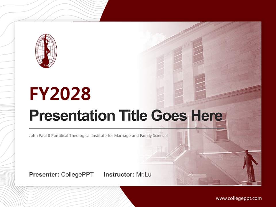 John Paul II Pontifical Theological Institute for Marriage and Family Sciences Academic Presentation/Research Findings Report PPT Template4:3 ratio PPT effect preview image5