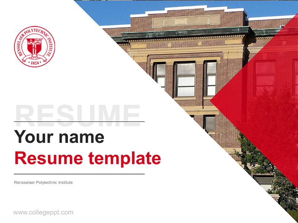Rensselaer Polytechnic Institute Resume PPT Template4:3 ratio PPT effect preview image5