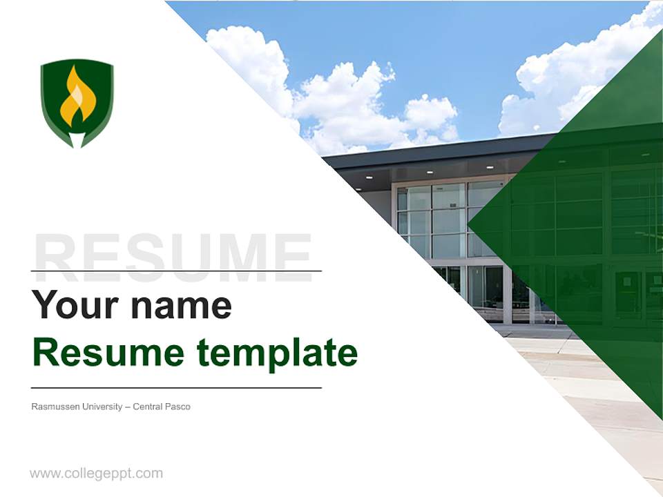 Rasmussen University – Central Pasco Resume PPT Template4:3 ratio PPT effect preview image5