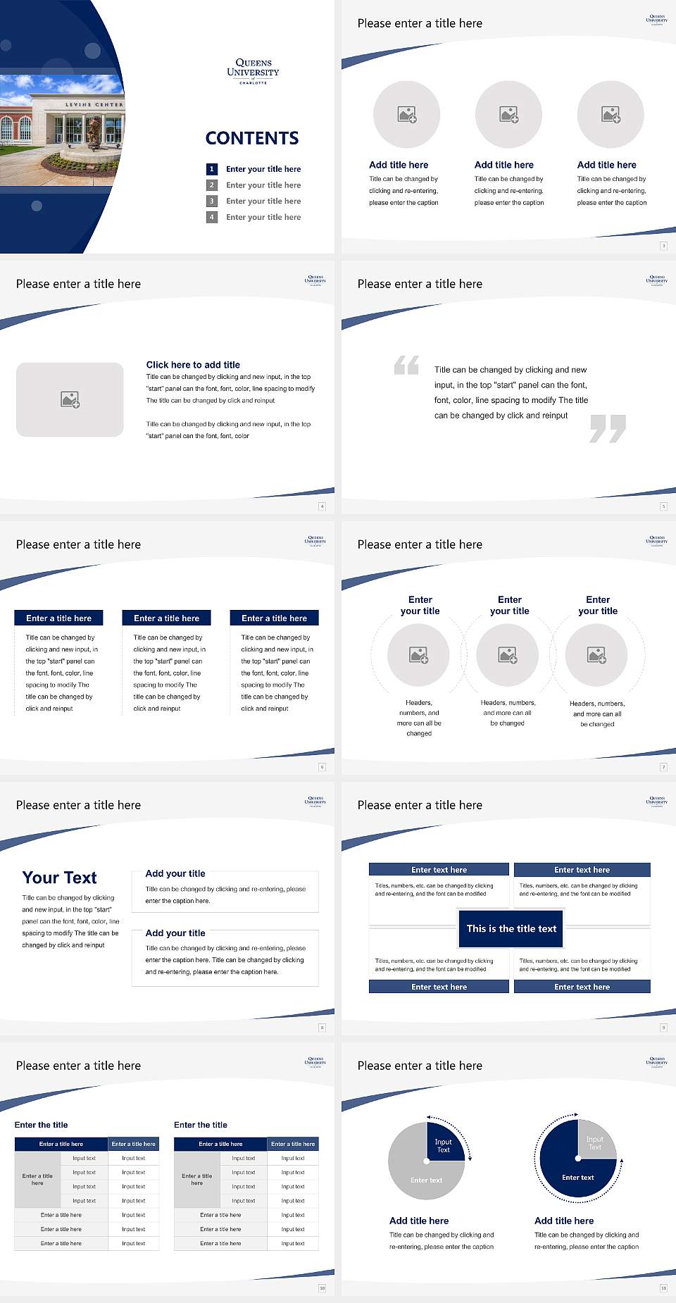 Queens University of Charlotte Course/Courseware Creation PPT Template4:3 ratio PPT effect preview image2