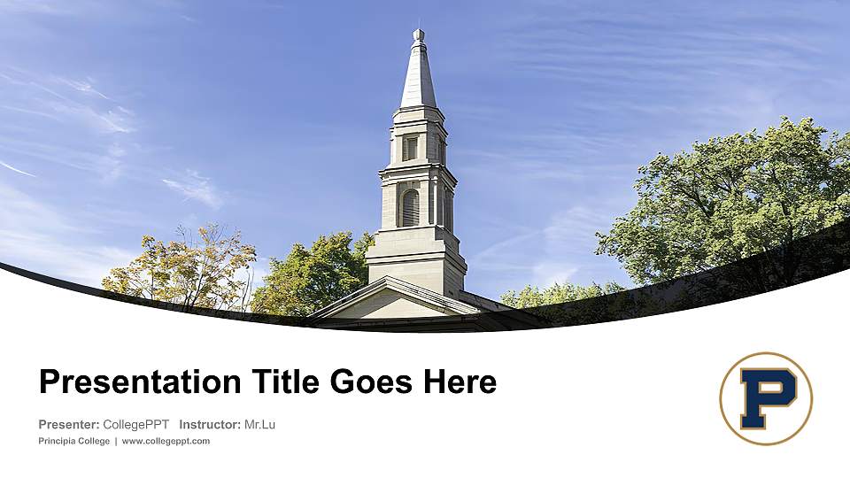 Principia College Course/Courseware Creation PPT Template16:9 ratio PPT effect preview image