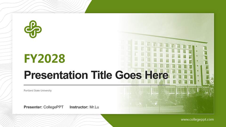 Portland State University Academic Presentation/Research Findings Report PPT Template16:9 ratio PPT effect preview image