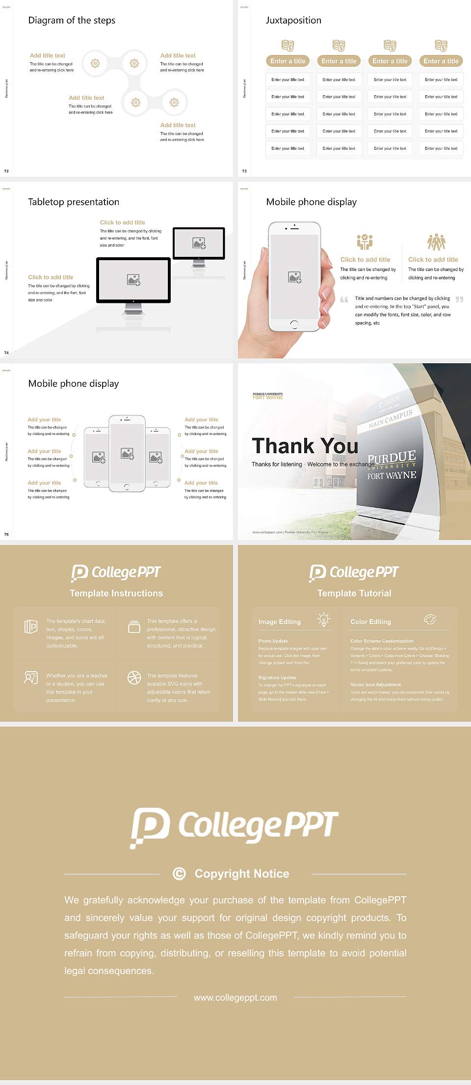 Purdue University Fort Wayne Competition/Entrepreneurship Contest PPT Template4:3 ratio PPT effect preview image9