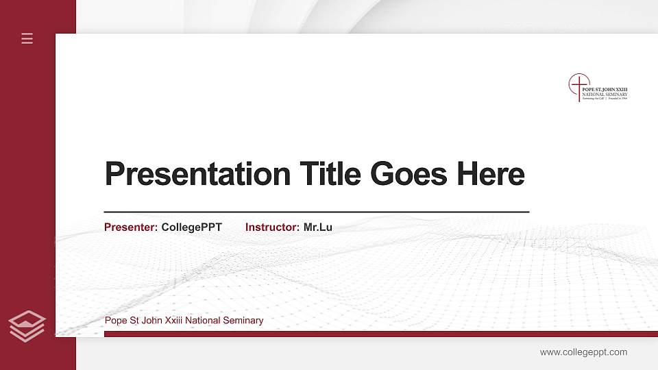 Pope St John Xxiii National Seminary Thesis Proposal/Graduation Defense PPT Template16:9 ratio PPT effect preview image