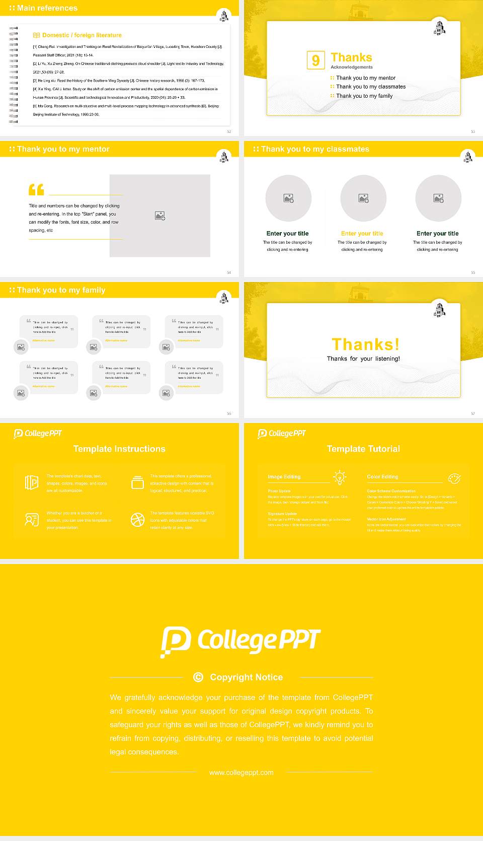 Randolph College Graduation Thesis Defense PPT Template16:9 ratio PPT effect preview image7