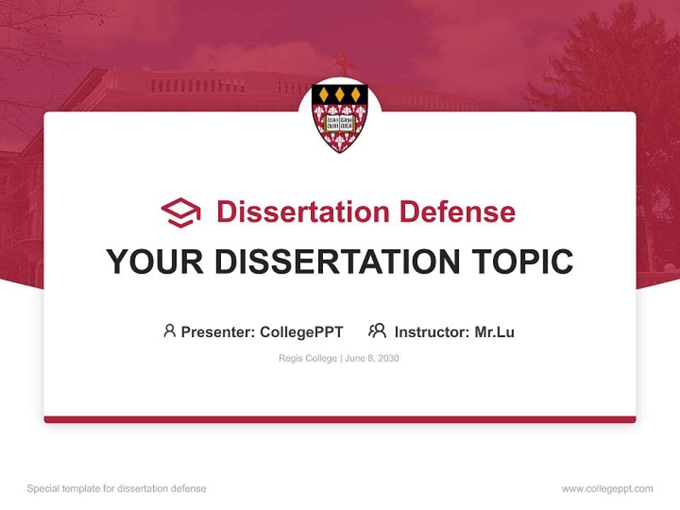 Regis College Graduation Thesis Defense PPT Template4:3 ratio PPT effect preview image7