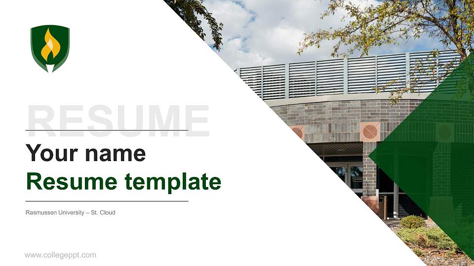 Rasmussen University – St. Cloud Resume PPT Template16:9 ratio PPT effect preview image
