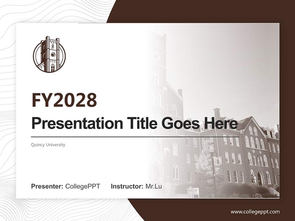 Quincy University Academic Presentation/Research Findings Report PPT Template4:3 ratio PPT effect preview image5