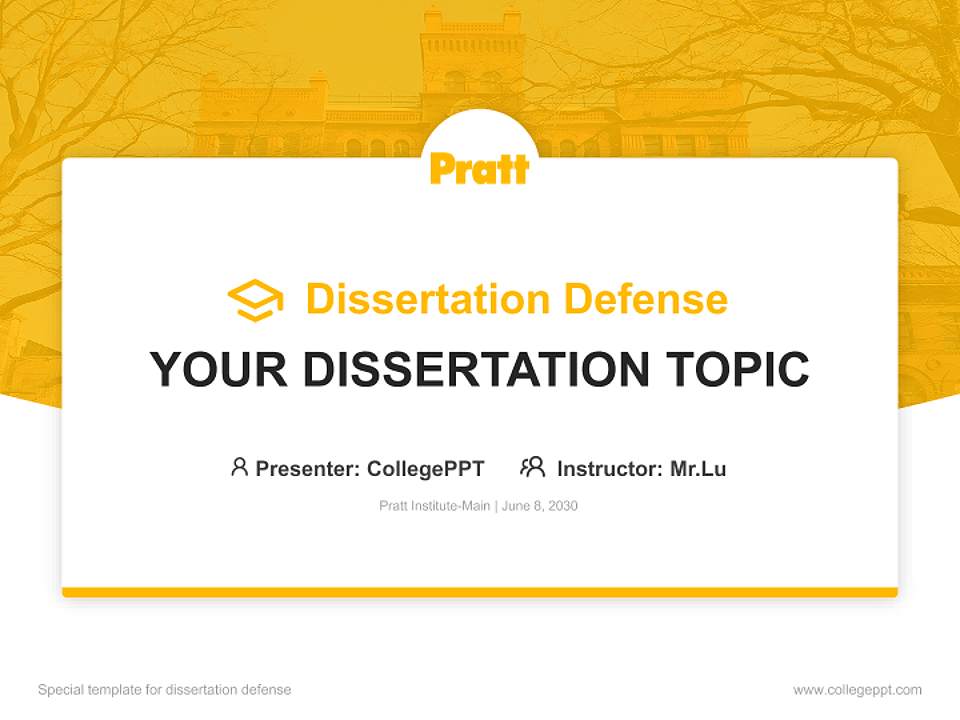 Pratt Institute-Main Graduation Thesis Defense PPT Template4:3 ratio PPT effect preview image7