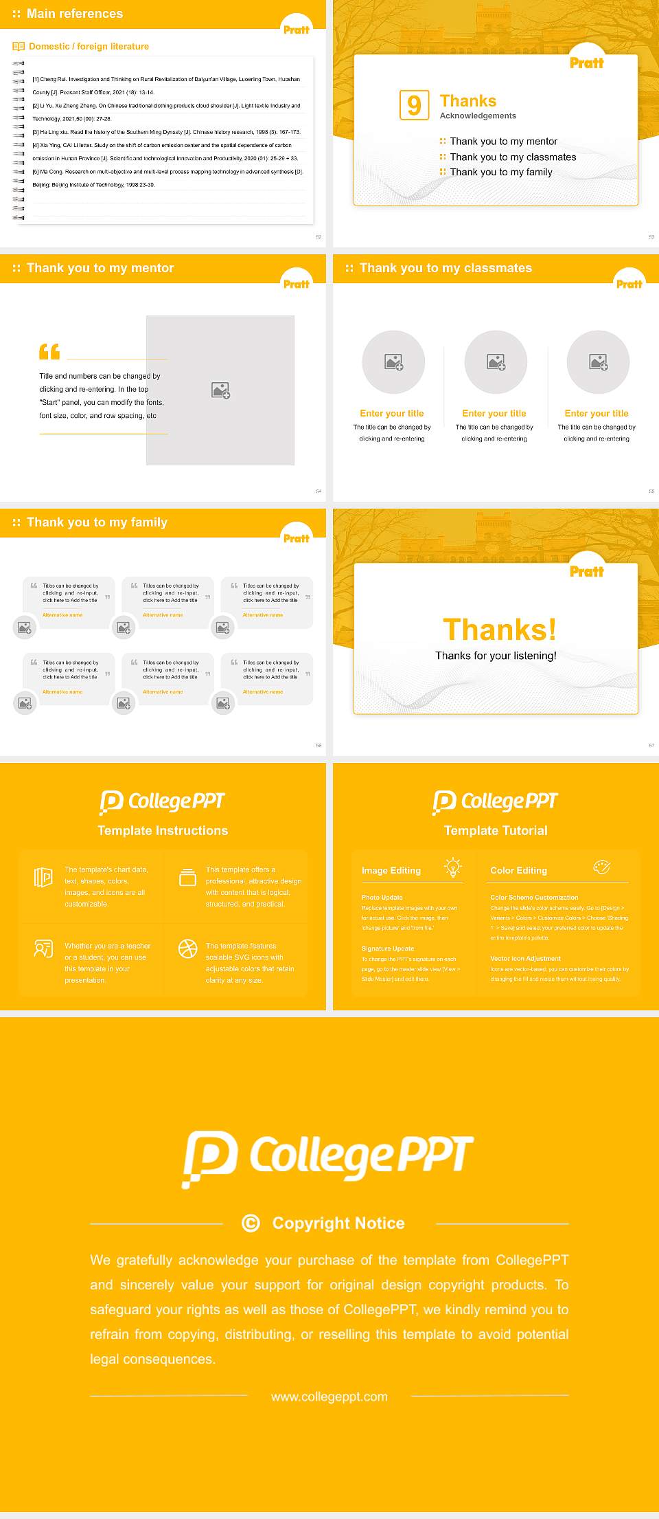 Pratt Institute-Main Graduation Thesis Defense PPT Template4:3 ratio PPT effect preview image7
