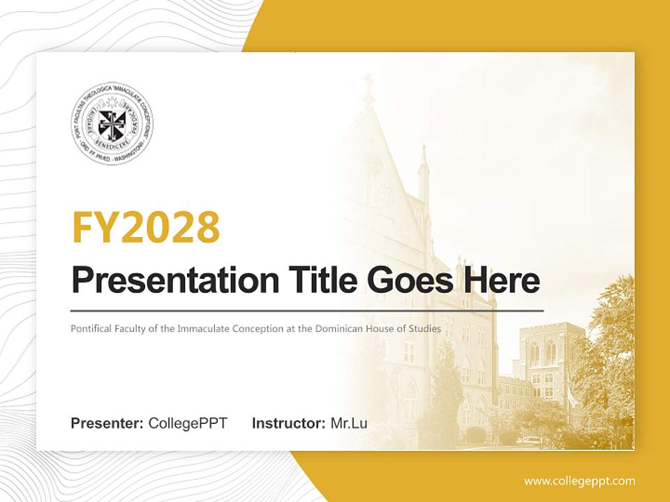 Pontifical Faculty of the Immaculate Conception at the Dominican House of Studies Academic Presentation/Research Findings Report PPT Template4:3 ratio PPT effect preview image5