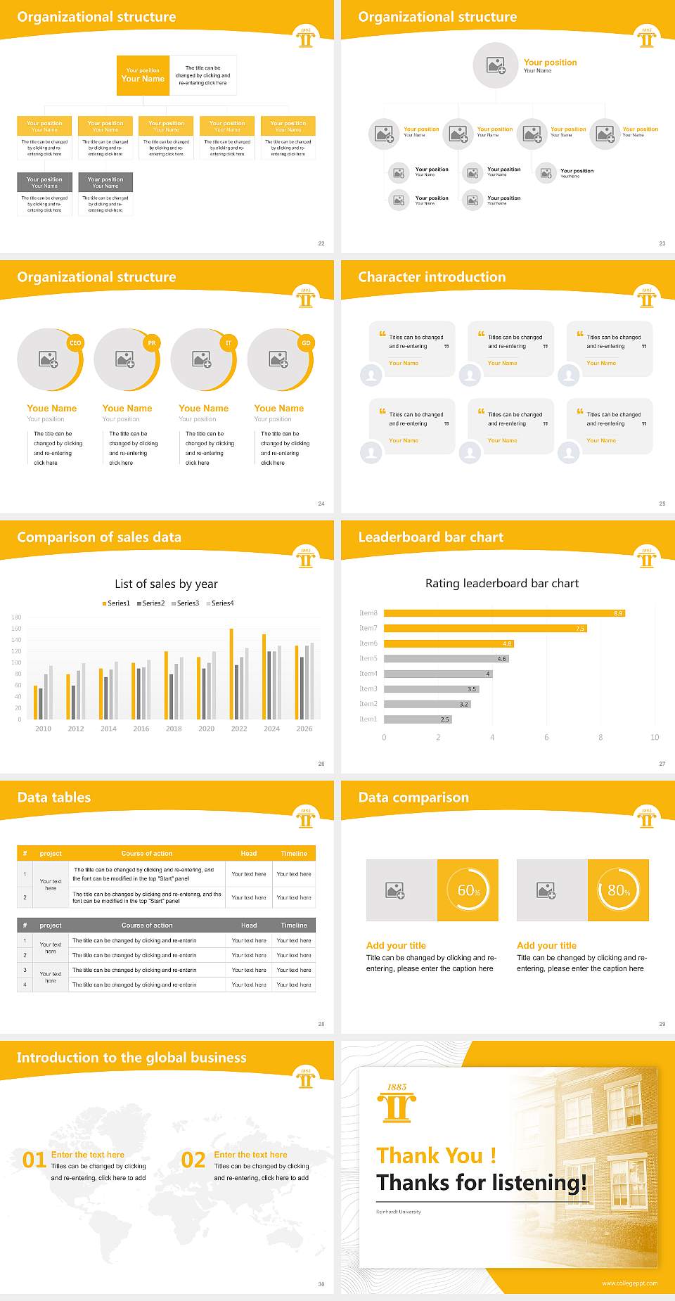Reinhardt University Academic Presentation/Research Findings Report PPT Template4:3 ratio PPT effect preview image4