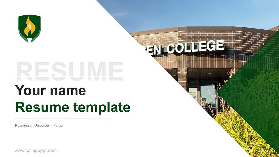 Rasmussen University – Fargo Resume PPT Template16:9 ratio PPT effect preview image