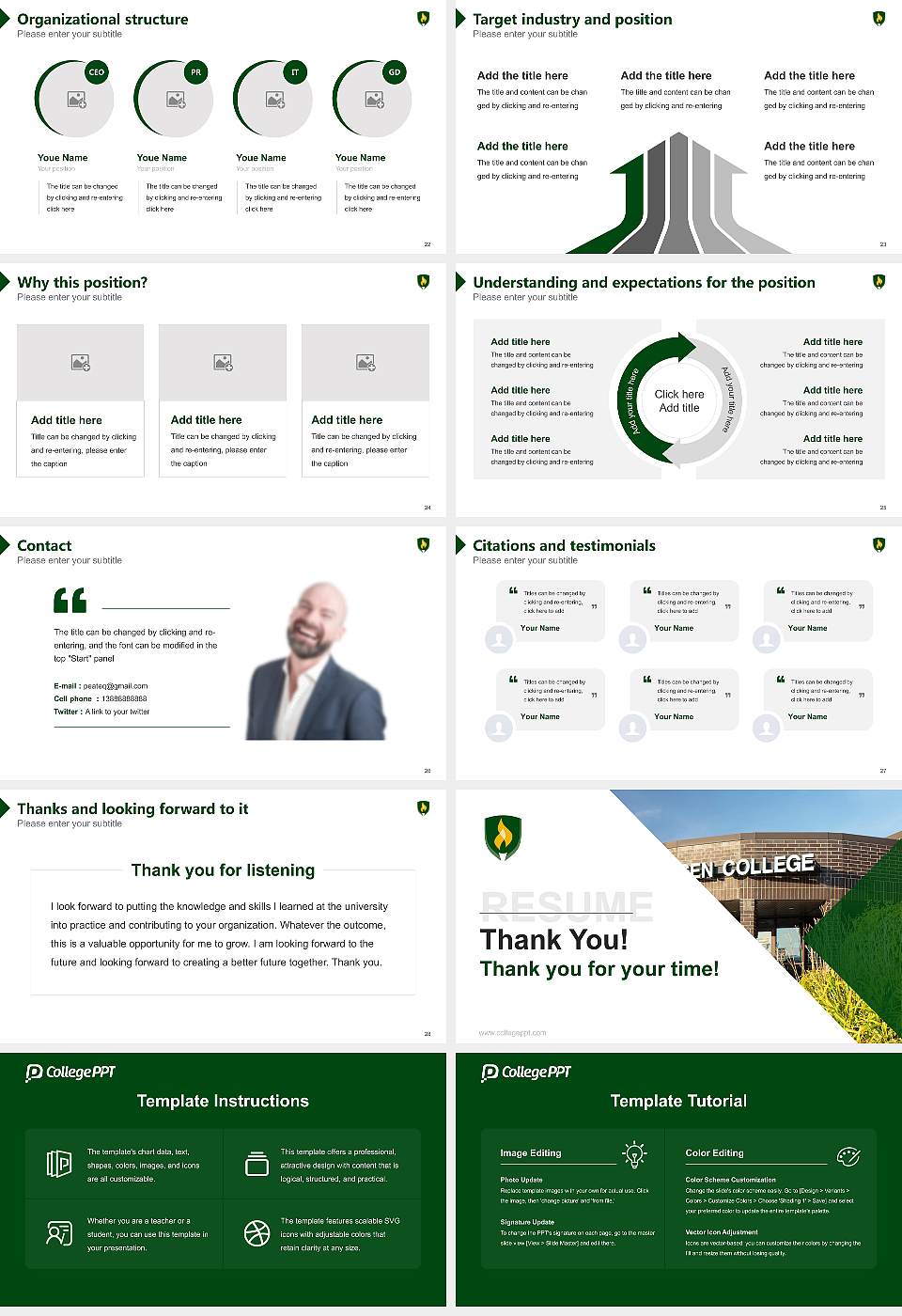 Rasmussen University – Fargo Resume PPT Template16:9 ratio PPT effect preview image4