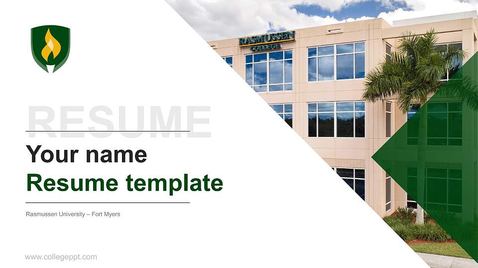 Rasmussen University – Fort Myers Resume PPT Template16:9 ratio PPT effect preview image