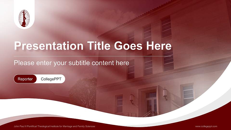 John Paul II Pontifical Theological Institute for Marriage and Family Sciences Lecture Sharing and Networking Event PPT Template16:9 ratio PPT effect preview image