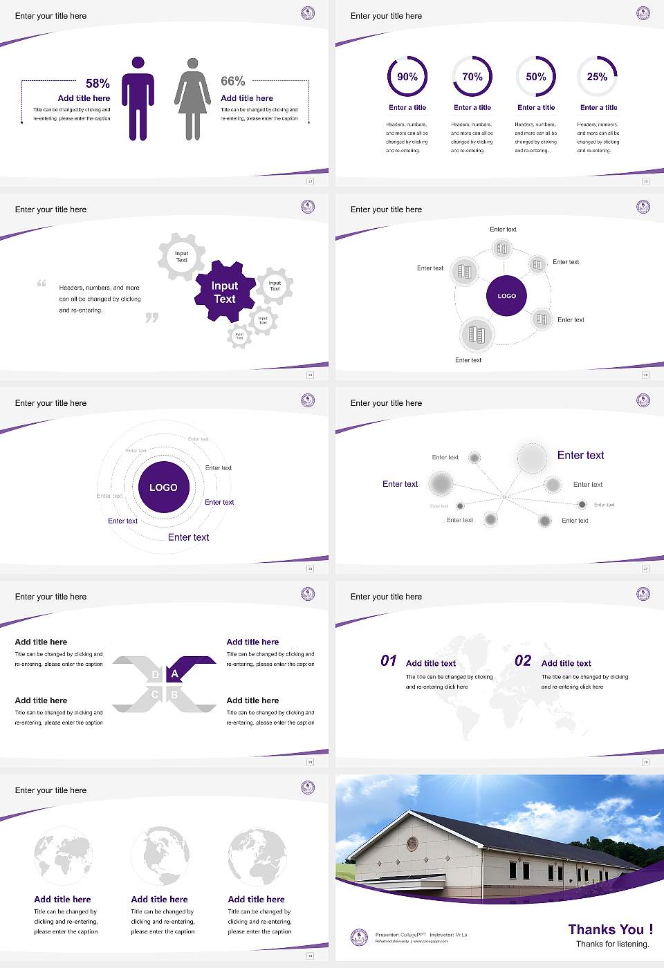 Reformed University Course/Courseware Creation PPT Template16:9 ratio PPT effect preview image4
