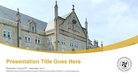 Pontifical Faculty of the Immaculate Conception at the Dominican House of Studies Course/Courseware Creation PPT Template