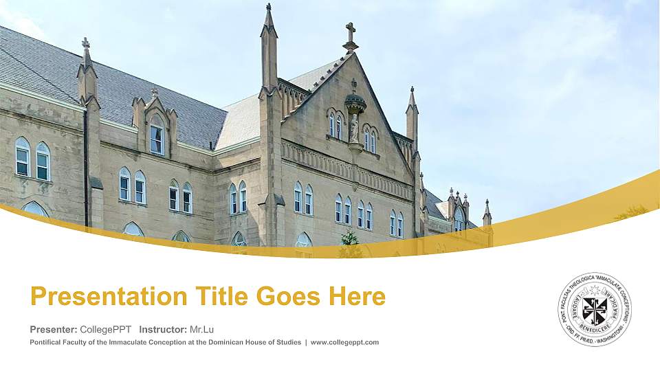 Pontifical Faculty of the Immaculate Conception at the Dominican House of Studies Course/Courseware Creation PPT Template16:9 ratio PPT effect preview image