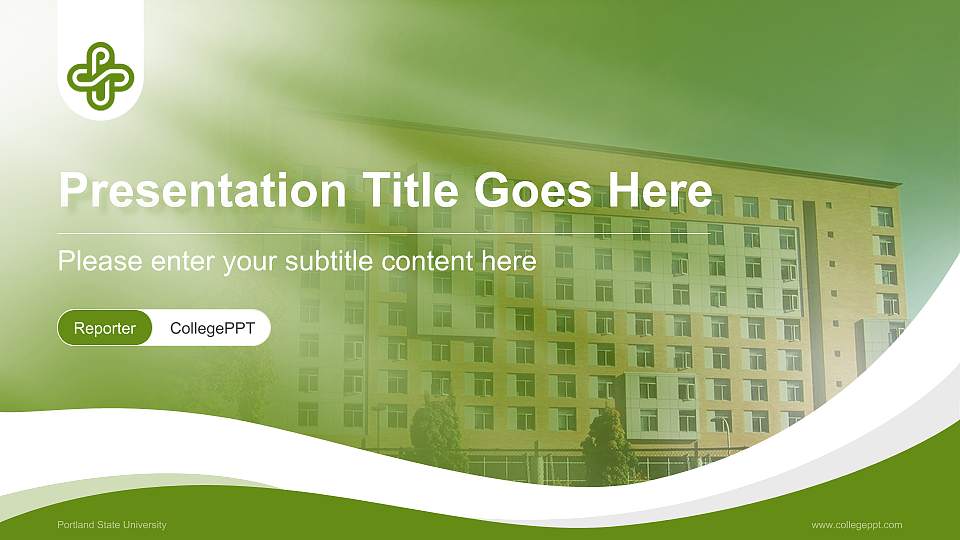 Portland State University Lecture Sharing and Networking Event PPT Template16:9 ratio PPT effect preview image