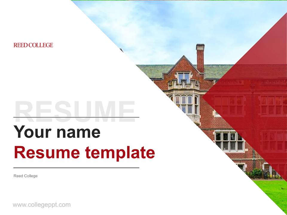 Reed College Resume PPT Template4:3 ratio PPT effect preview image5