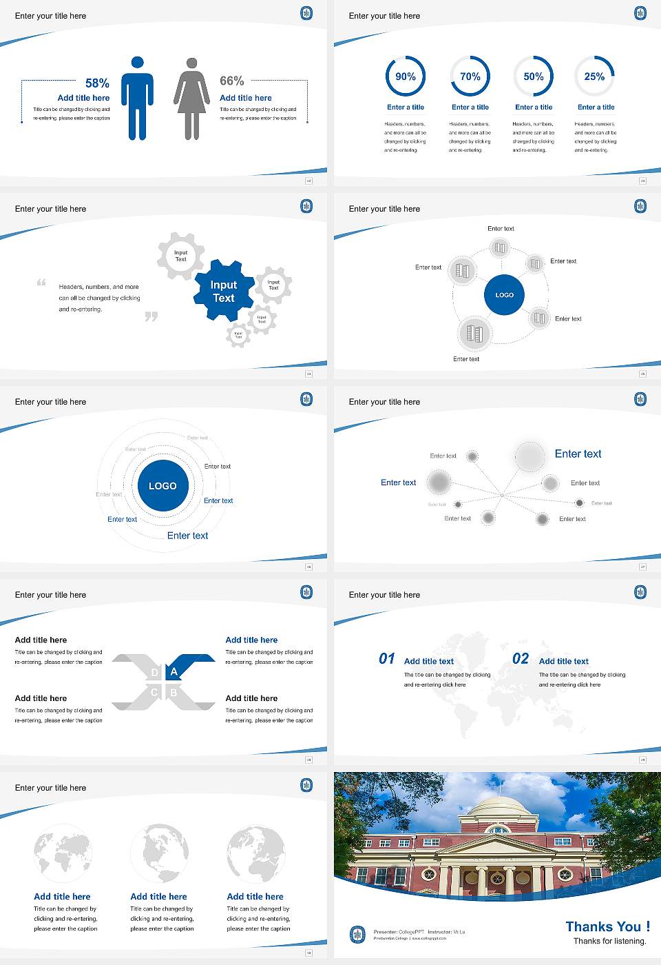 Presbyterian College Course/Courseware Creation PPT Template16:9 ratio PPT effect preview image4