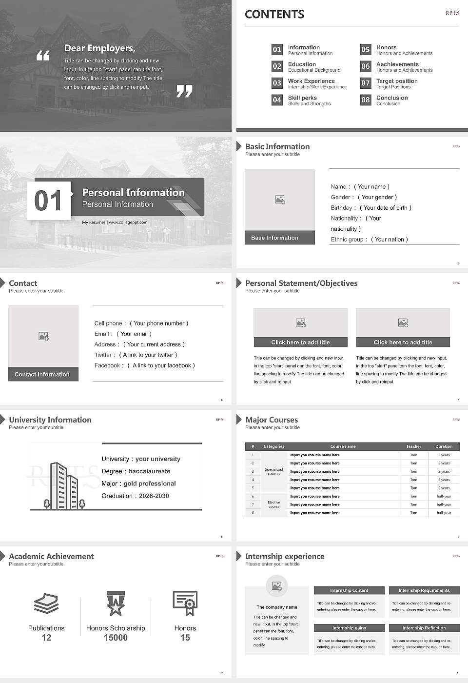 Reformed Presbyterian Theological Seminary Resume PPT Template16:9 ratio PPT effect preview image2