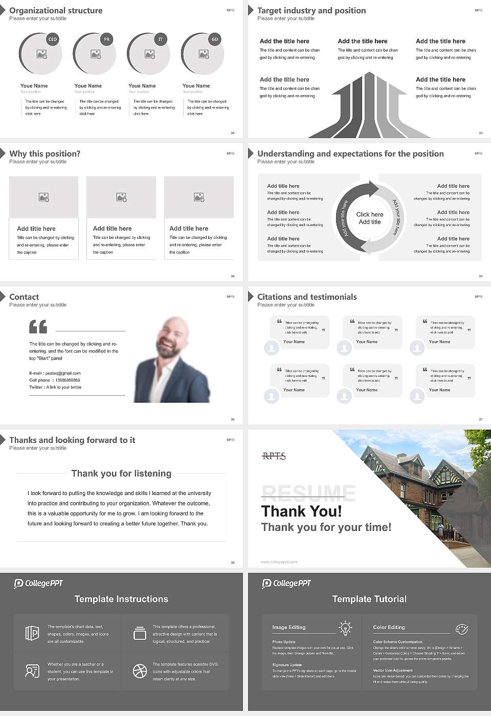 Reformed Presbyterian Theological Seminary Resume PPT Template16:9 ratio PPT effect preview image4