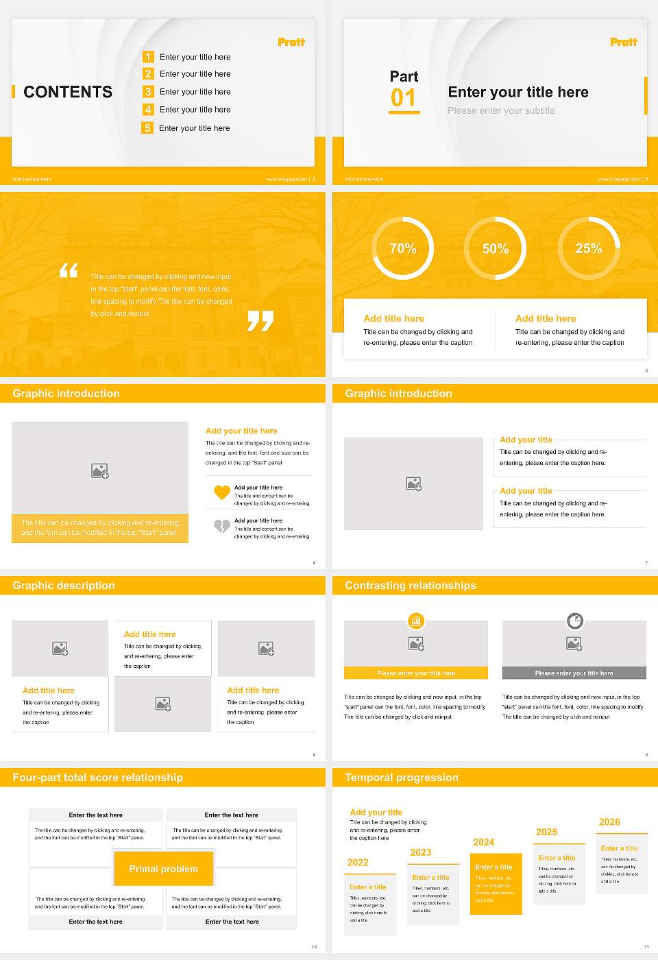 Pratt Institute-Main Thesis Proposal/Graduation Defense PPT Template16:9 ratio PPT effect preview image2