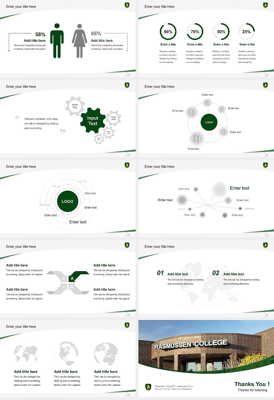 Rasmussen University – Fargo Course/Courseware Creation PPT Template16:9 ratio PPT effect preview image4