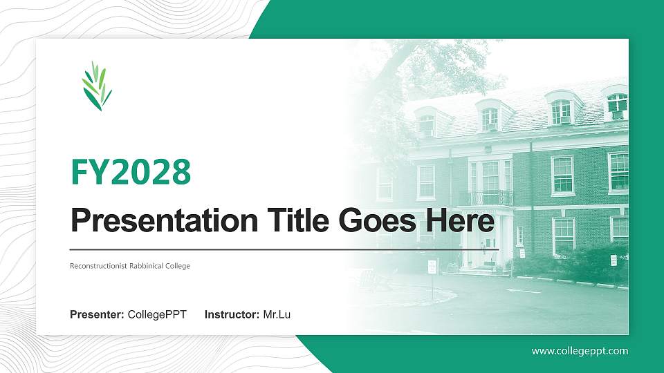 Reconstructionist Rabbinical College Academic Presentation/Research Findings Report PPT Template16:9 ratio PPT effect preview image