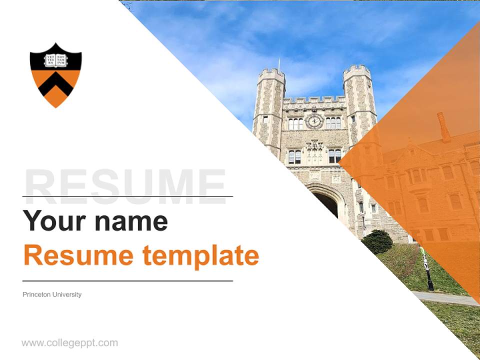 Princeton University Resume PPT Template4:3 ratio PPT effect preview image5