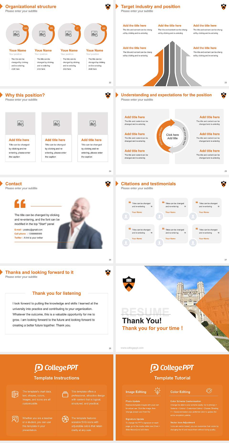 Princeton University Resume PPT Template4:3 ratio PPT effect preview image4