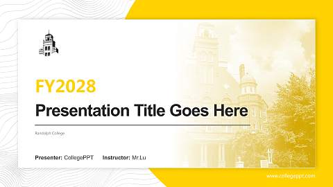 Randolph College Academic Presentation/Research Findings Report PPT Template