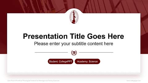 John Paul II Pontifical Theological Institute for Marriage and Family Sciences National Scholarship Defense PPT Template