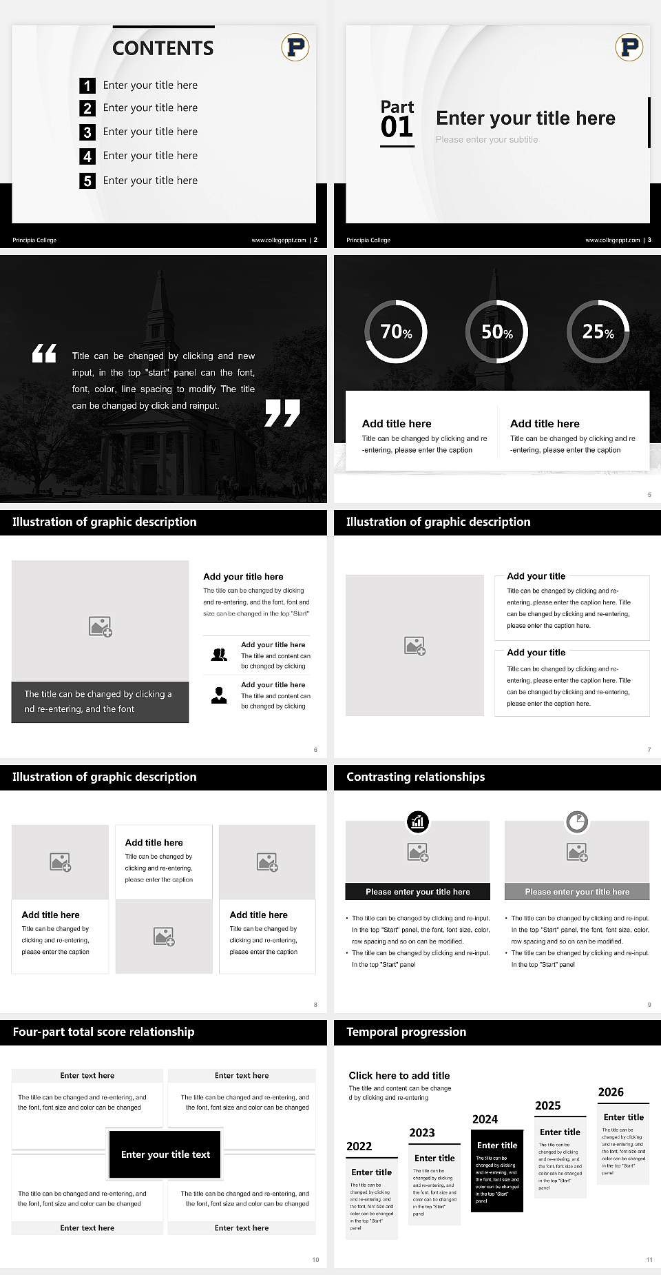 Principia College Thesis Proposal/Graduation Defense PPT Template4:3 ratio PPT effect preview image2