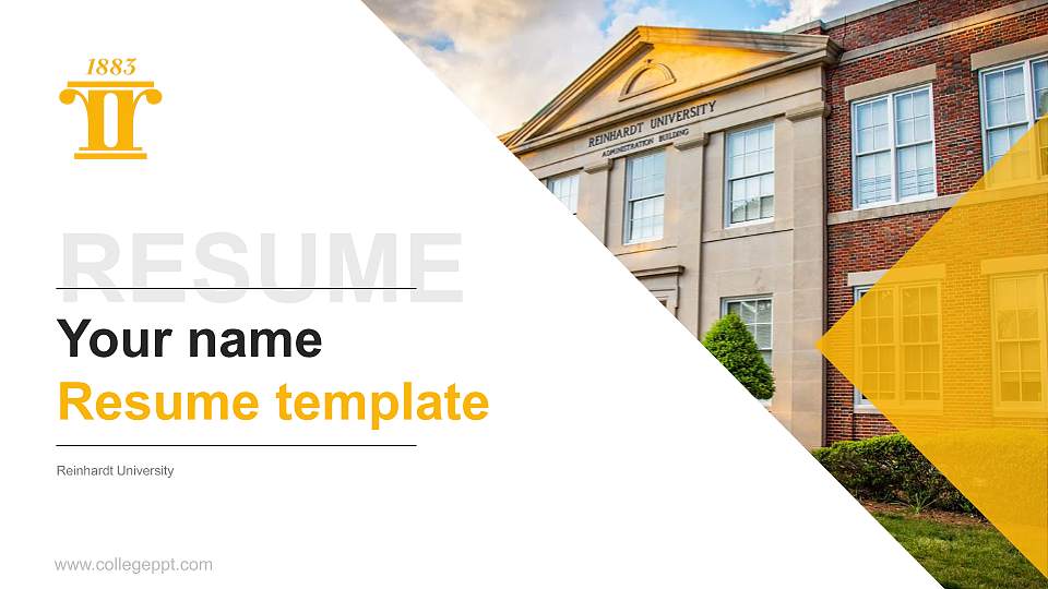 Reinhardt University Resume PPT Template16:9 ratio PPT effect preview image