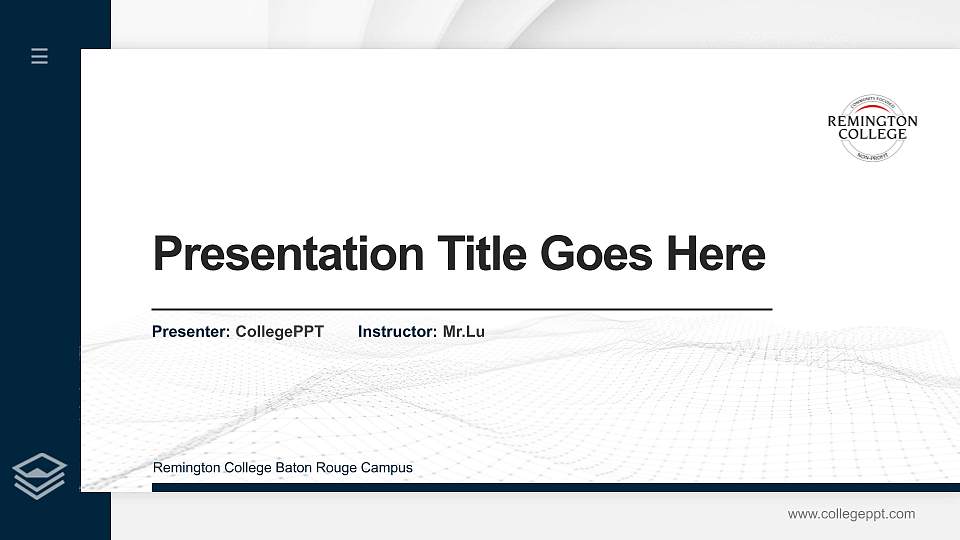 Remington College Baton Rouge Campus Thesis Proposal/Graduation Defense PPT Template16:9 ratio PPT effect preview image1