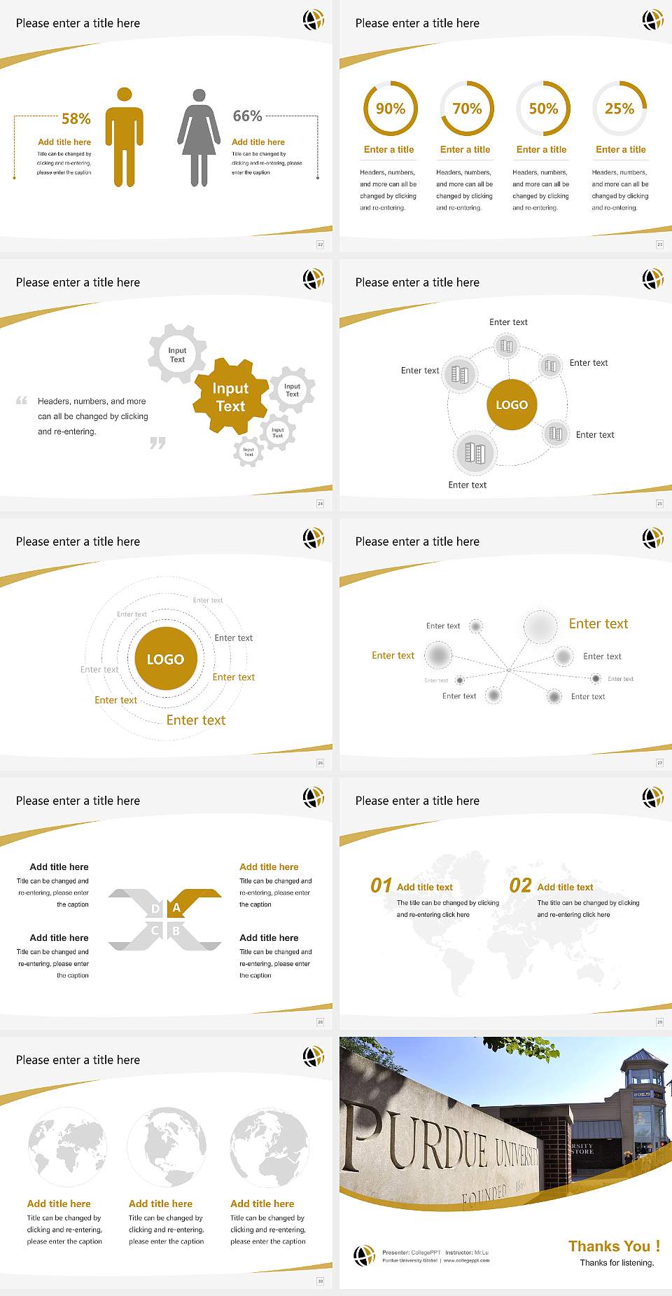 Purdue University Global Course/Courseware Creation PPT Template4:3 ratio PPT effect preview image4