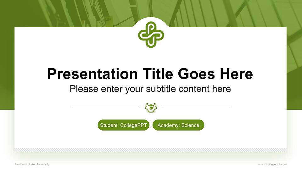 Portland State University National Scholarship Defense PPT Template16:9 ratio PPT effect preview image