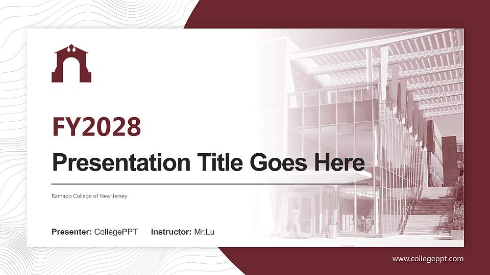 Ramapo College of New Jersey Academic Presentation/Research Findings Report PPT Template16:9 ratio PPT effect preview image