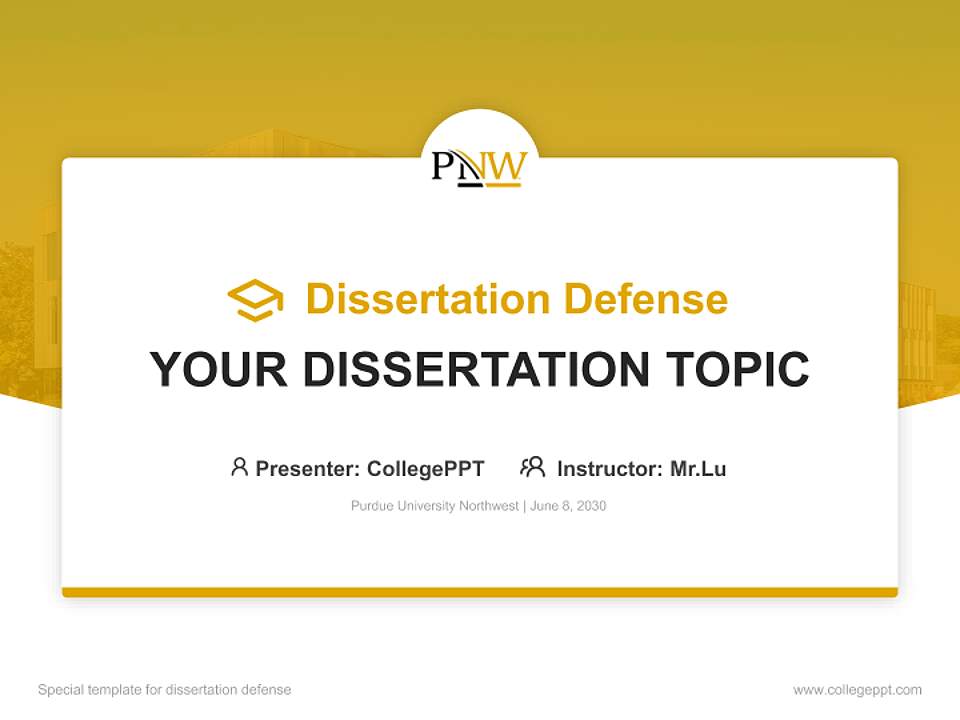 Purdue University Northwest Graduation Thesis Defense PPT Template4:3 ratio PPT effect preview image7
