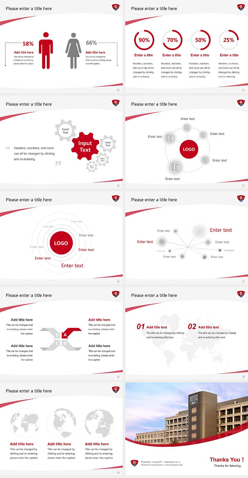 Radford University-Carilion Course/Courseware Creation PPT Template4:3 ratio PPT effect preview image4