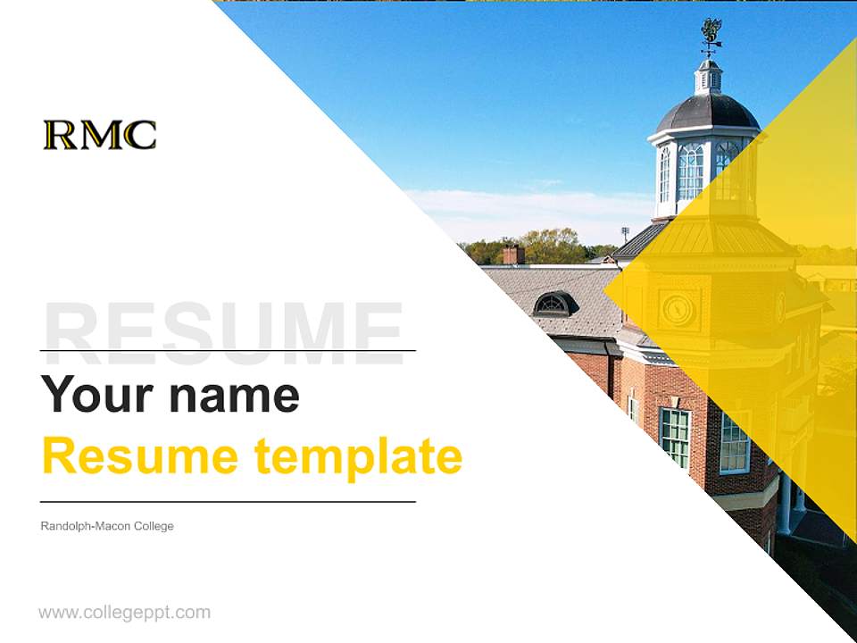 Randolph-Macon College Resume PPT Template4:3 ratio PPT effect preview image5